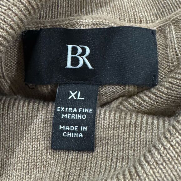 Banana Republic Nezha Camel Ribbed 100% Merino Wool Turtleneck Women’s XL - Picture 4 of 4